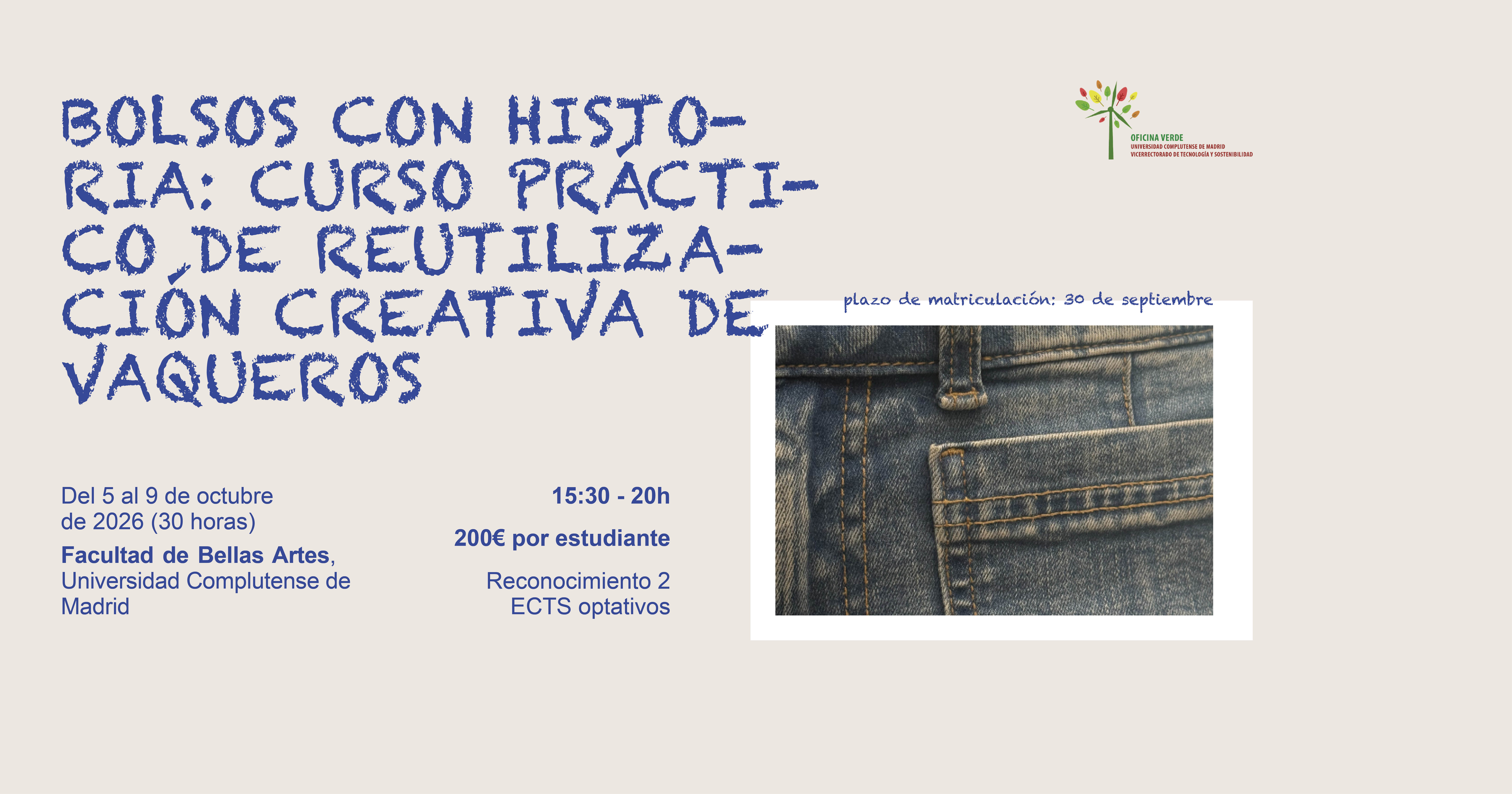 Bolsos con Historia: Curso práctico de reutilización creativa de vaqueros